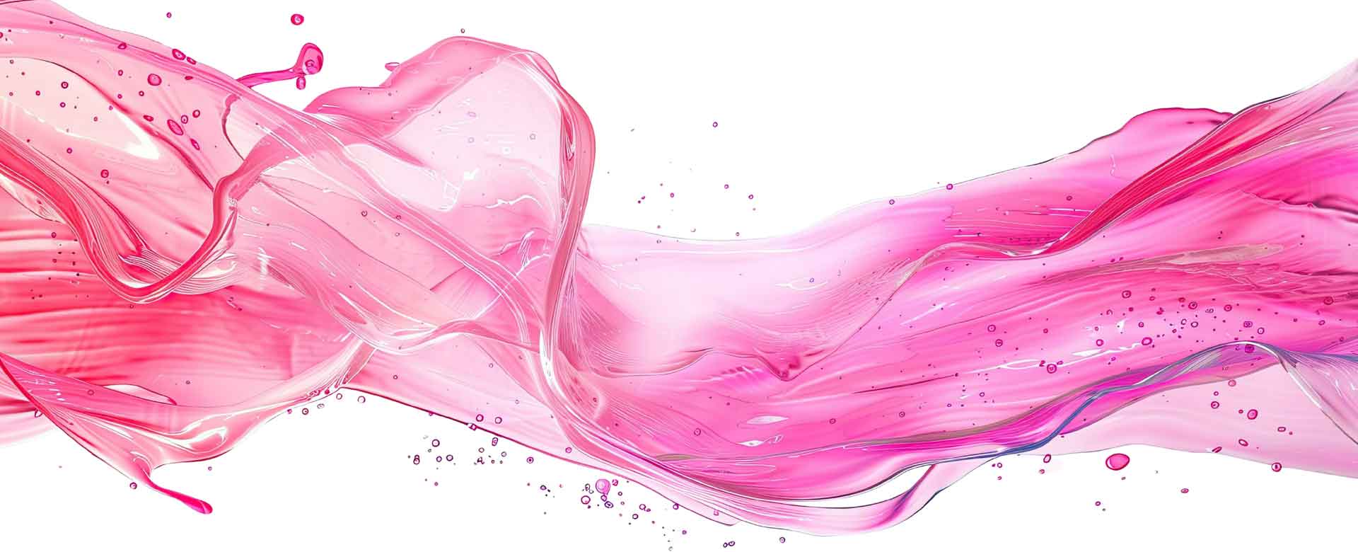 A vibrant splash of pink liquid against a white background, captured for a North Wales tattoo studio.